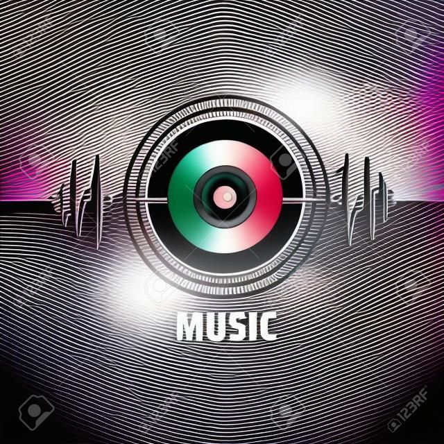 Абстрактный логотип для музыки и звука. Векторный шаблон
