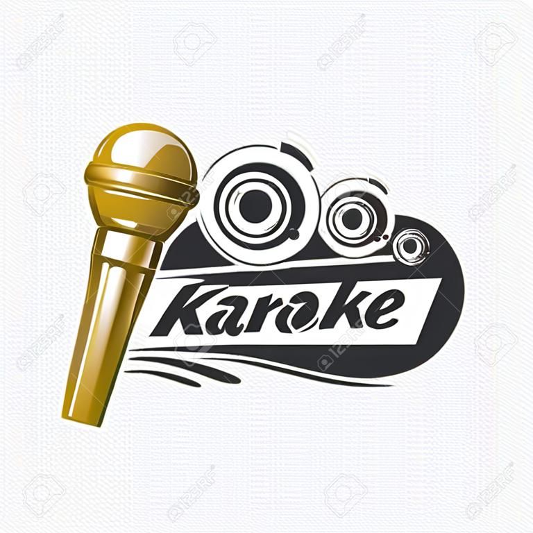 logo szablonu projektu na karaoke. ilustracji wektorowych z ikoną