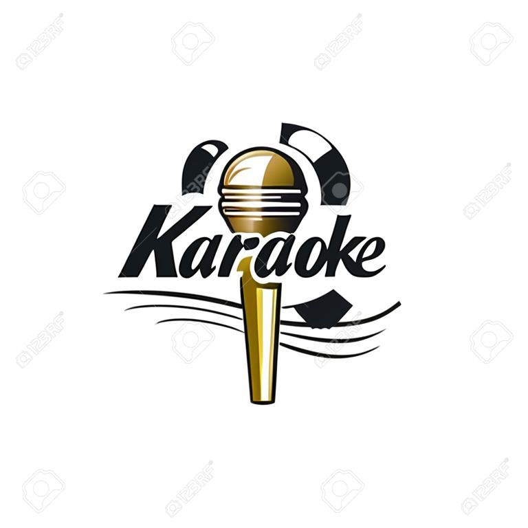 modello di progettazione logo per il karaoke. Illustrazione vettoriale di icona