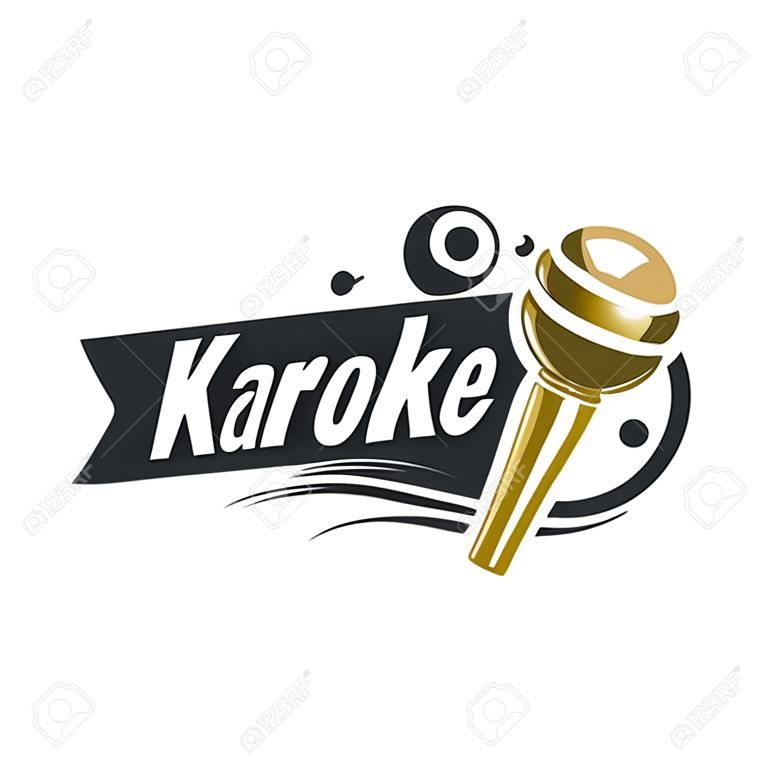 plantilla de diseño de logotipo para el karaoke. Ilustración del vector del icono