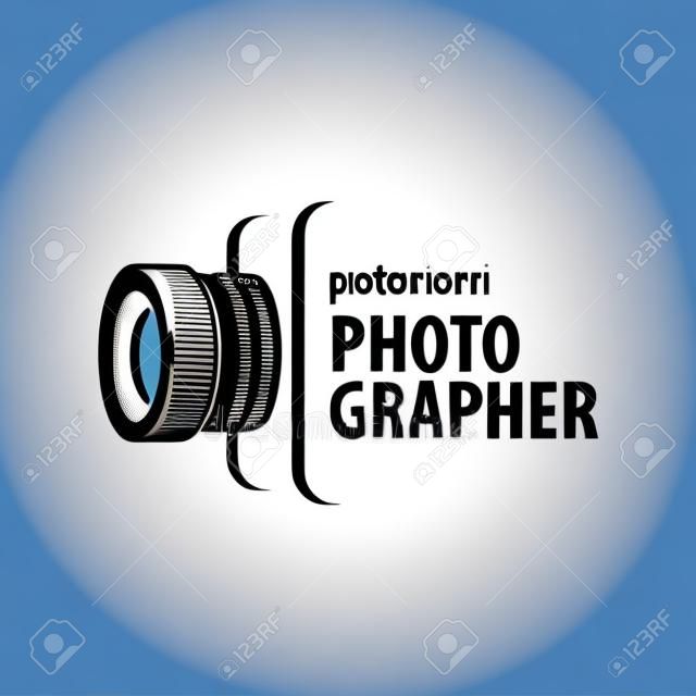 logotipo de la cámara del fotógrafo. Ilustración del vector del icono