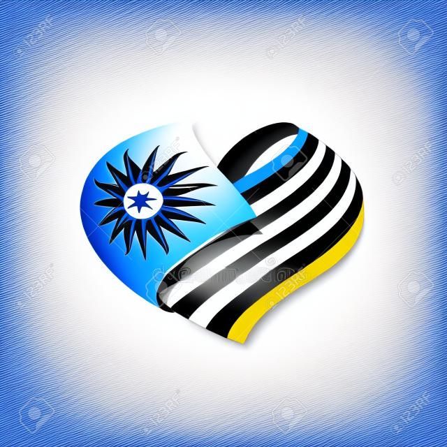 乌拉圭国旗，白色背景上的矢量图