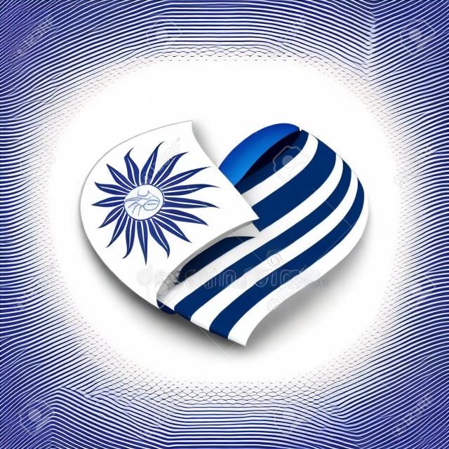 ウルグアイの旗、白い背景にベクトルイラスト
