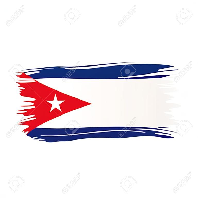 古巴國旗，在白色背景上的矢量圖