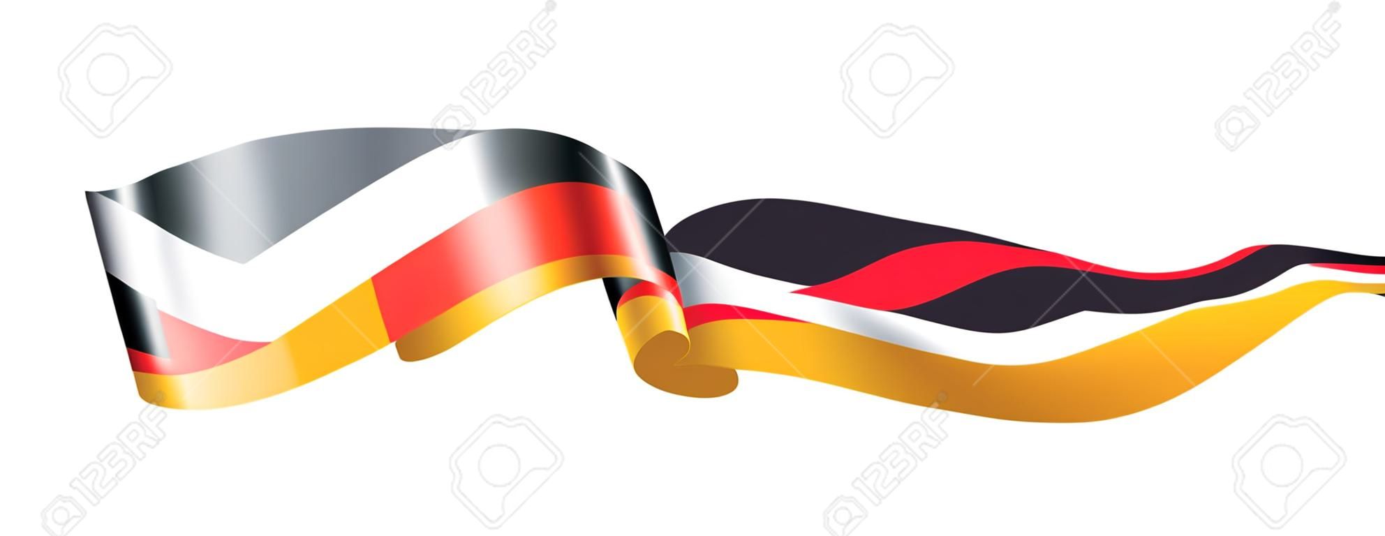 Deutschland-Flagge, Vektorillustration auf einem weißen Hintergrund.