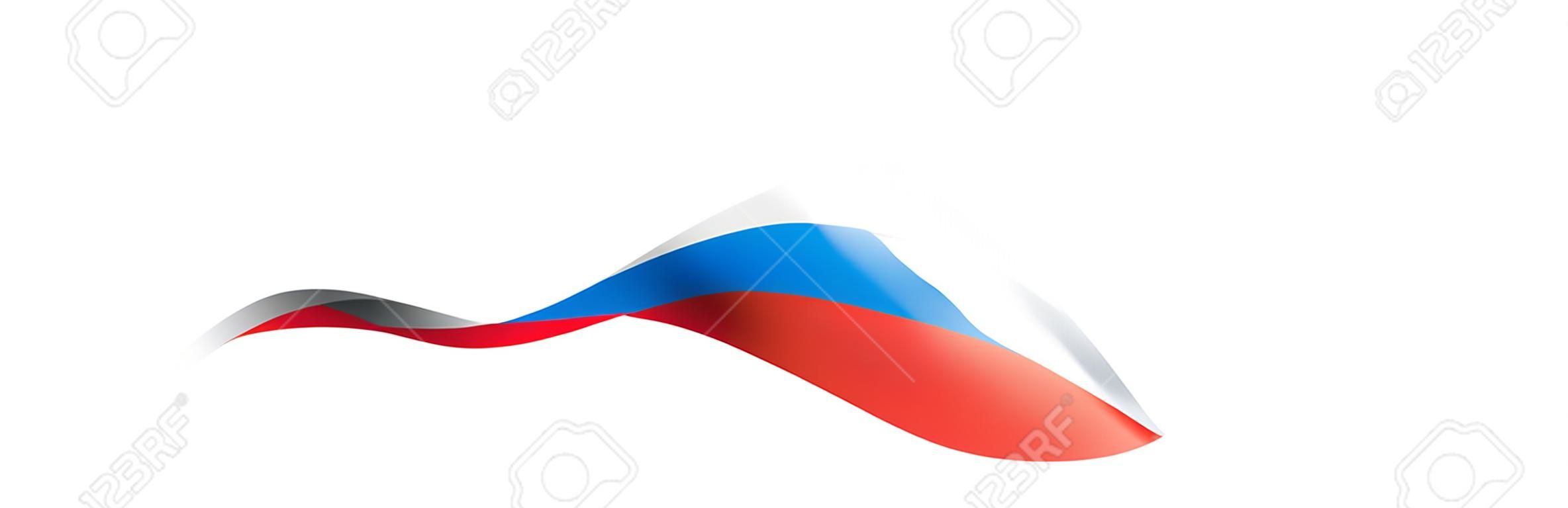 Bandera de Rusia, ilustración vectorial sobre fondo blanco.