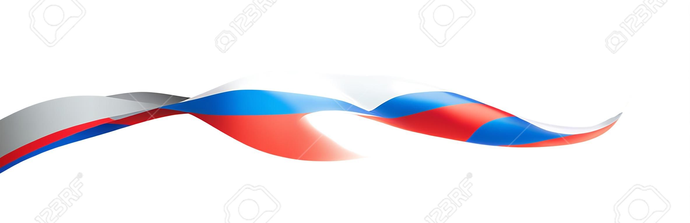 Bandera de Rusia, ilustración vectorial sobre fondo blanco.