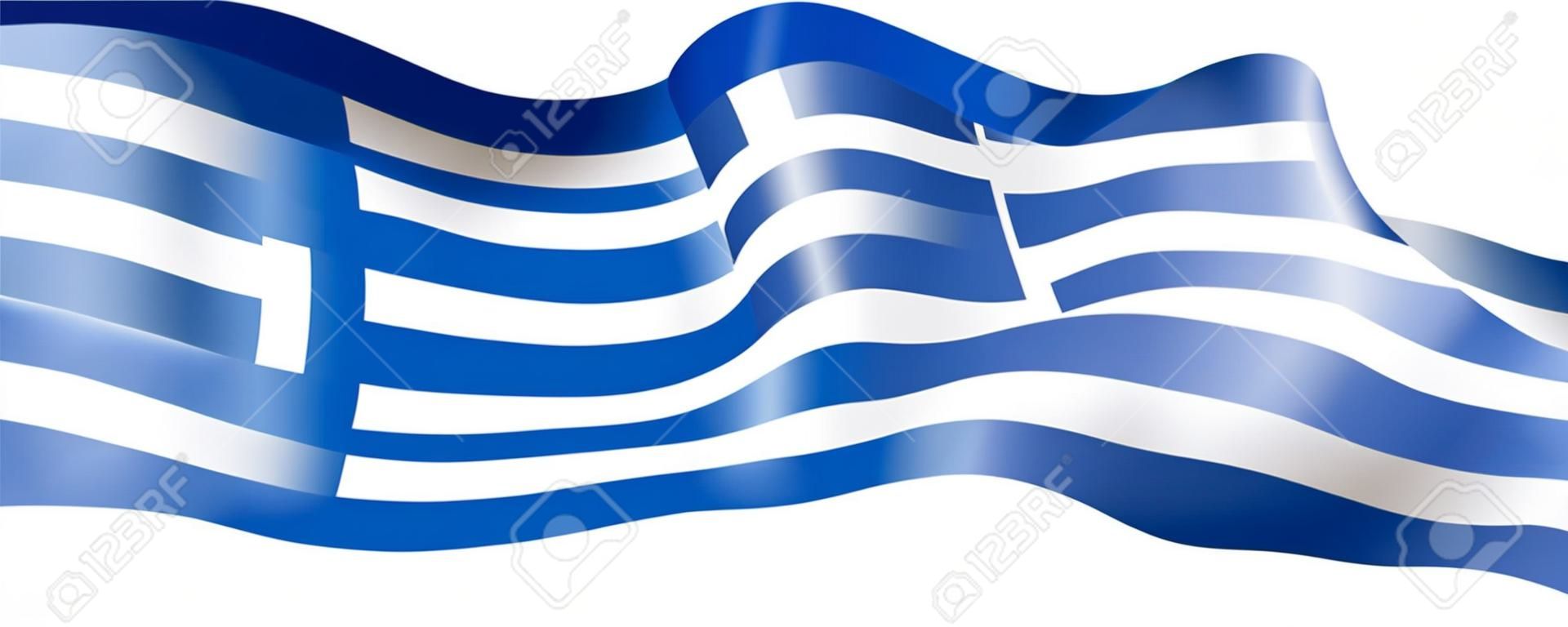 Drapeau de la Grèce, illustration vectorielle sur fond blanc