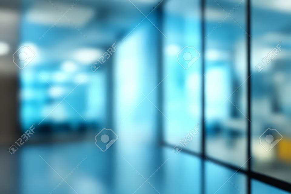 Blur inside office building with bokeh light background
