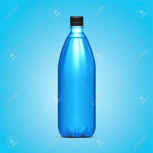 Vector Blank Plastic Blue Water Bottle