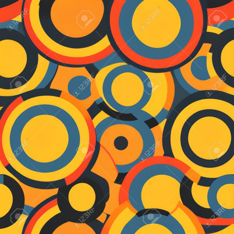 Colorful circles seamless repetitive vector pattern