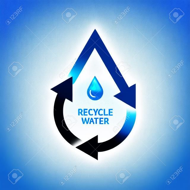 Recyceln Sie Wasser isoliertes Vektorsymbol-Abzeichen-Logo