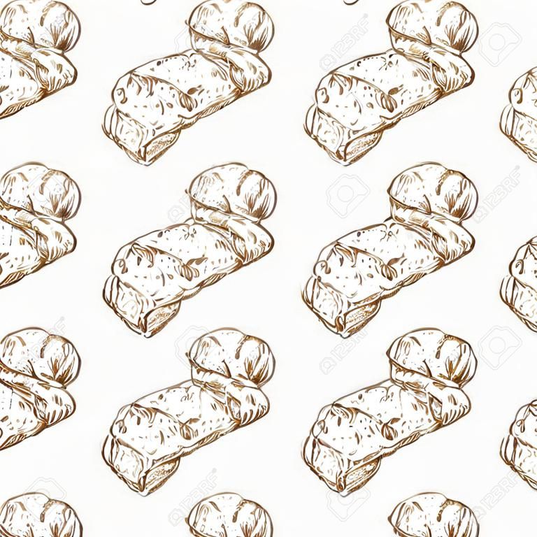 hand drawn illustration - bakery seamless wallpaper