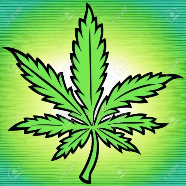 Ilustración de vector de dibujos animados de hoja de marihuana