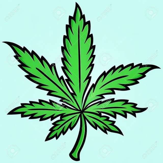 Ilustracja wektorowa kreskówka liść marihuany