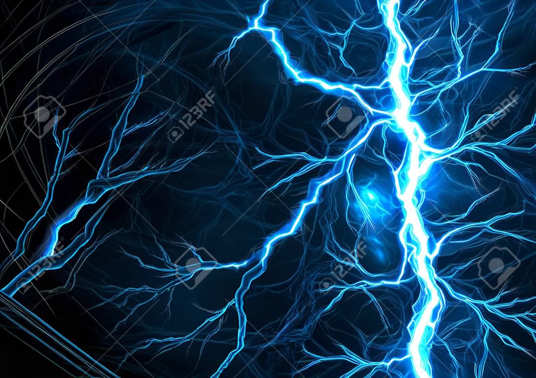 青い電気雷 - 電気の抽象的な背景