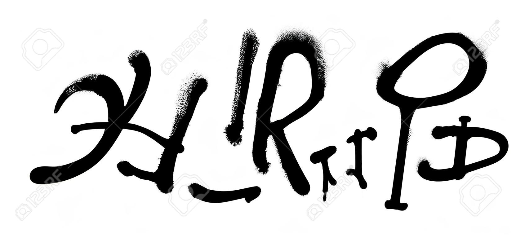 Graffiti spray font alphabet. Vector illustration