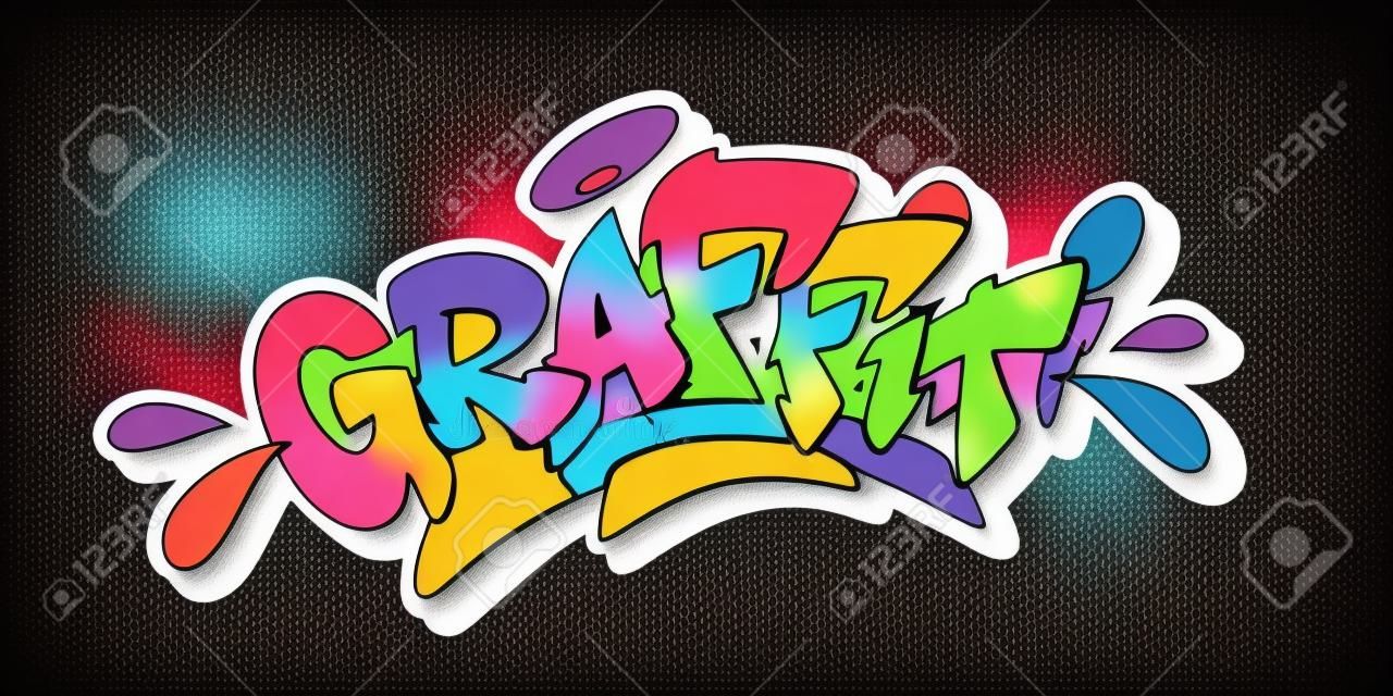 Czcionka graffiti w ilustracji wektorowych w stylu graffiti