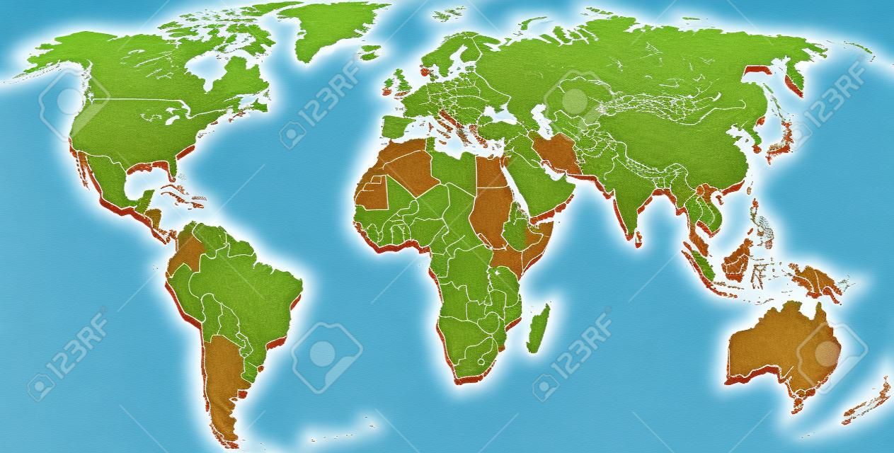 Mapa mostra regiões do mundo, etc Easter Europe
