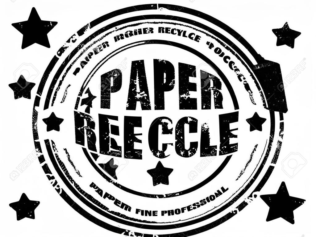tampon en caoutchouc grunge avec le texte papier Recyclage, illustration vectorielle