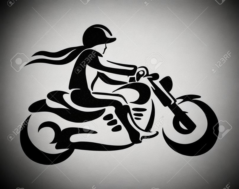 Lady Motorradfahrer Logo