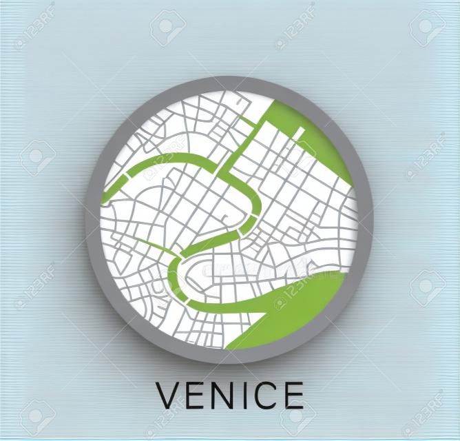 Minimalistic Venice city map icon. Vector Illustration.