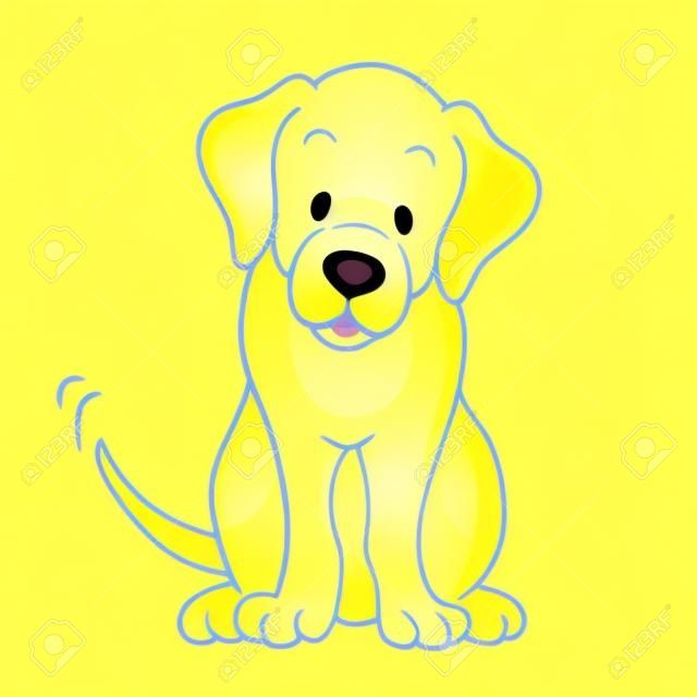 Żółty labrador pies samodzielnie