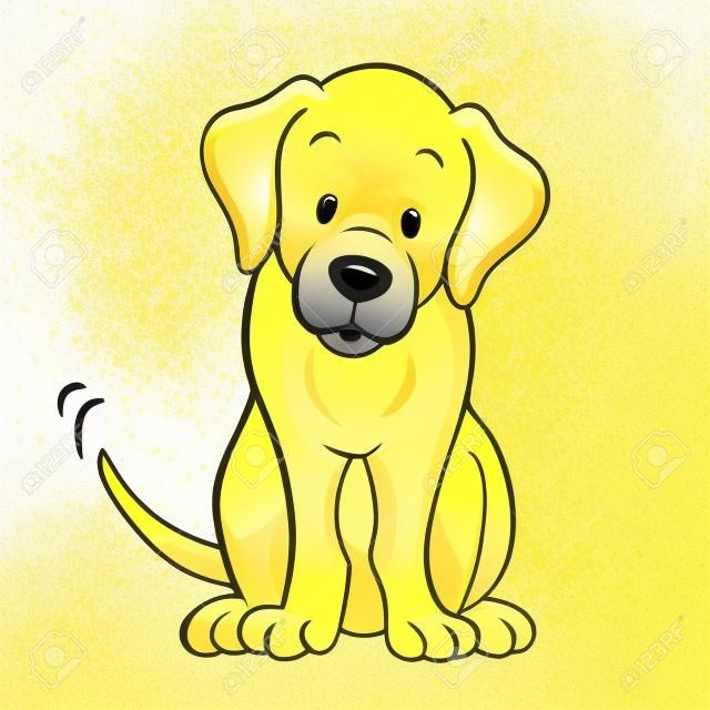 격리 된 노란색 래브라도 강아지