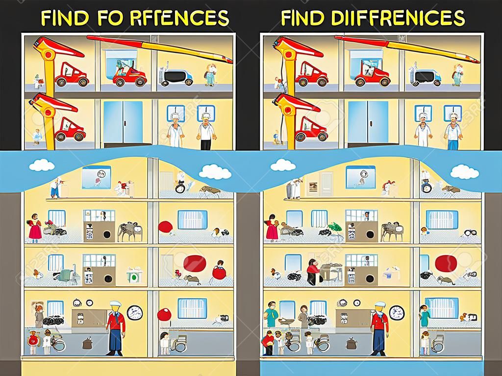 子供向けゲーム: 病院で 20 の違いを見つける