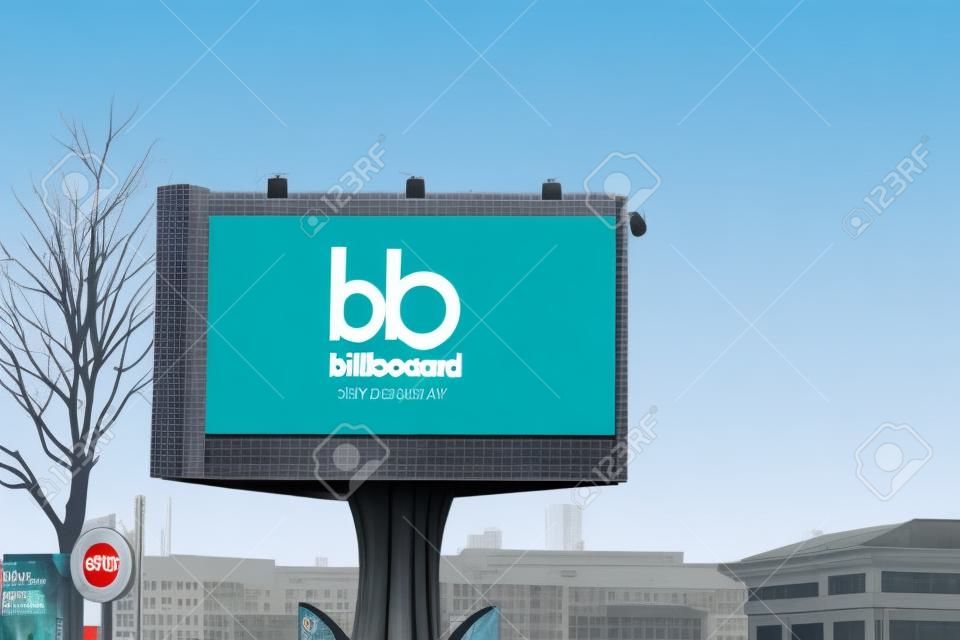 Billboard pusty na drodze w mieście na tle reklamowym