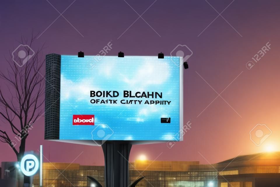 panneau d'affichage vide sur la route en ville pour le fond publicitaire