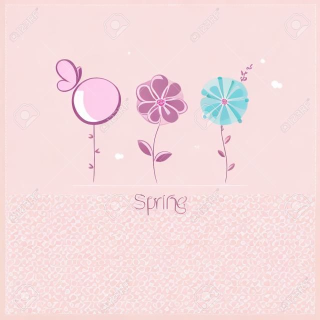 Fleurs mignons et drôles stylisés pour la conception de printemps
