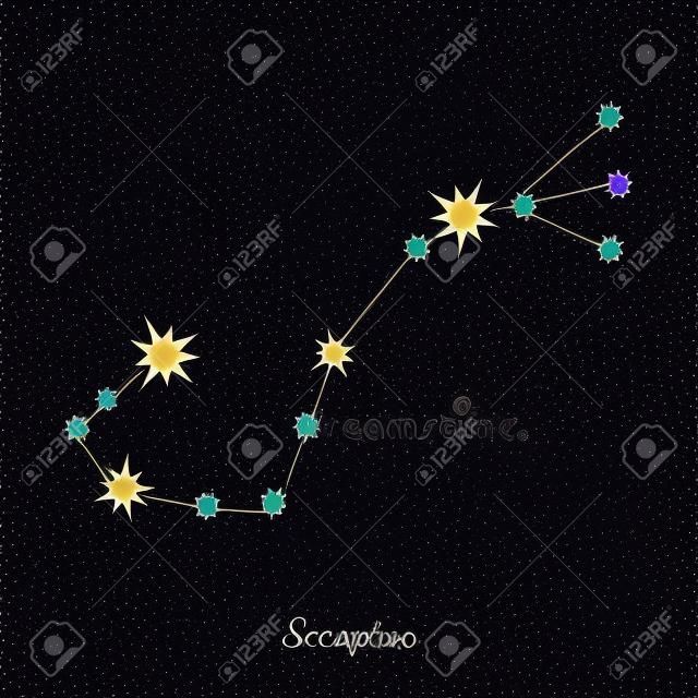 Scorpio Zodiac constellation. Vector illustration in the style of minimalism. The symbol of the astrological horoscope.