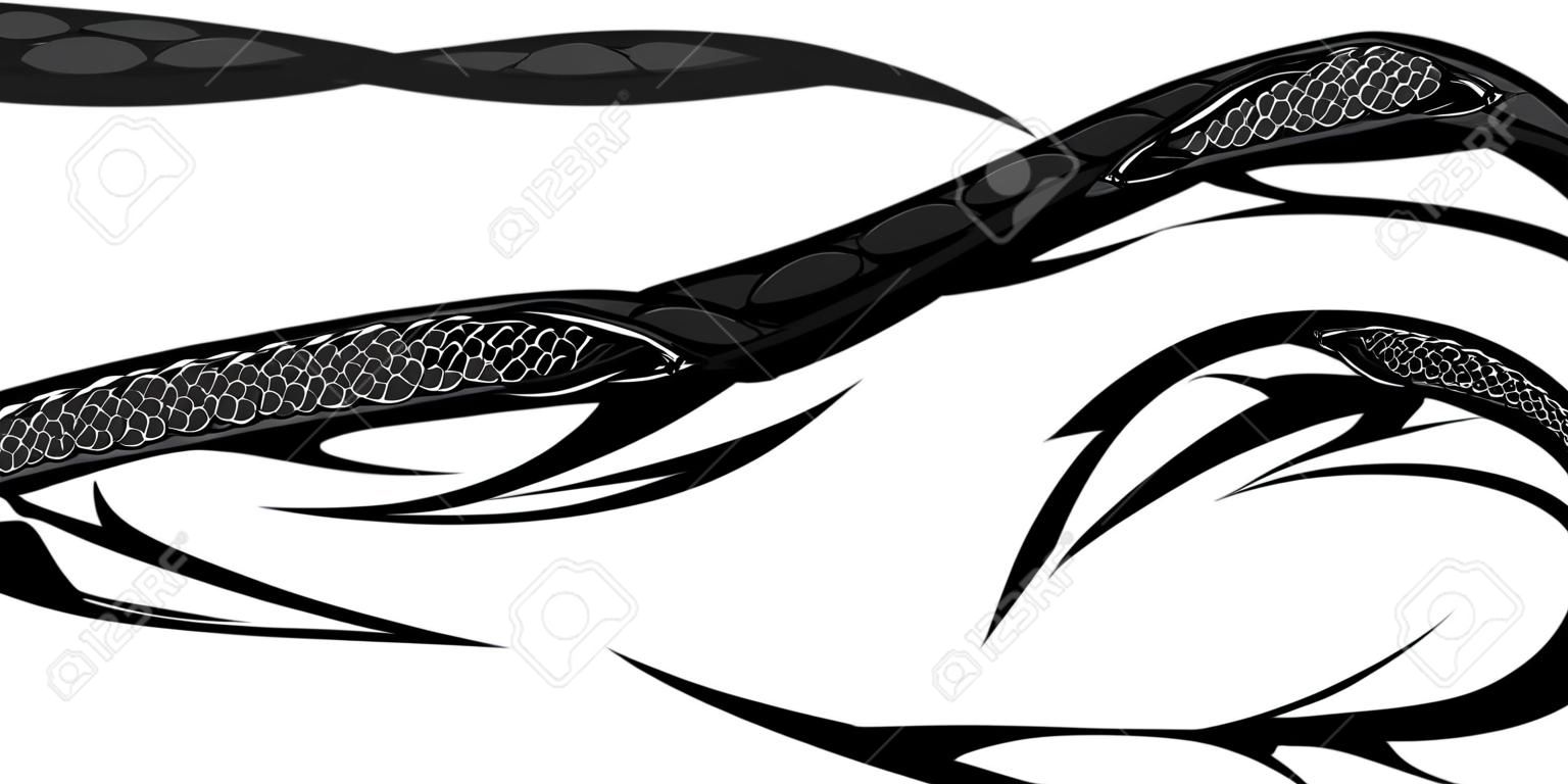 Snake Eyes illusztráció - színes és fekete-fehér