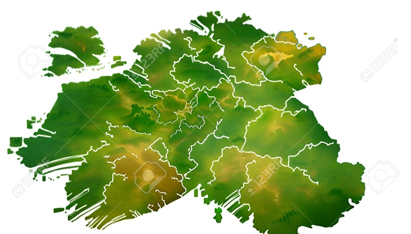 Visualização detalhada do mapa da Irlanda para o lugar do país, viagens, textura e fundo