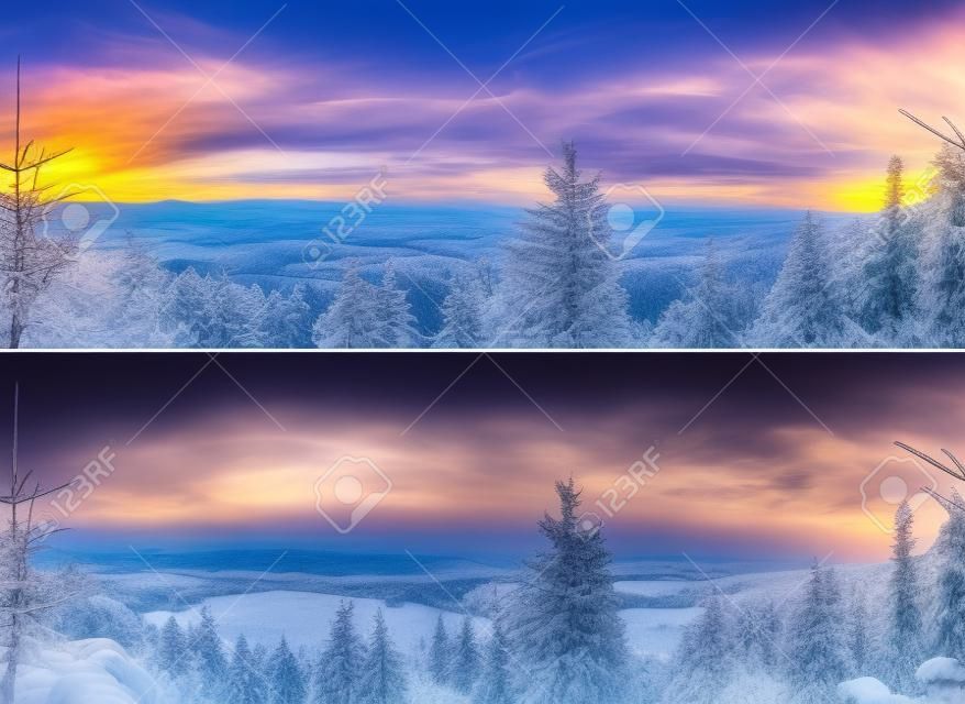 Panoramic landscapes - 2 seasons: winter and summer