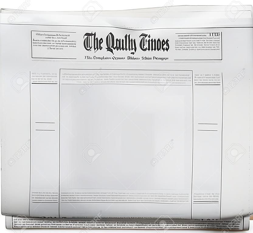 偽の新聞のフロントページはタイトルと空白