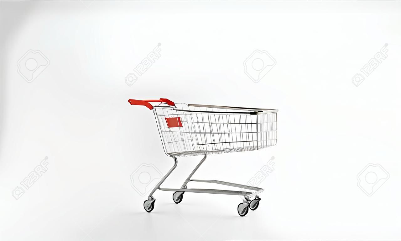 3d rendering Shopping Cart  isolated on white background