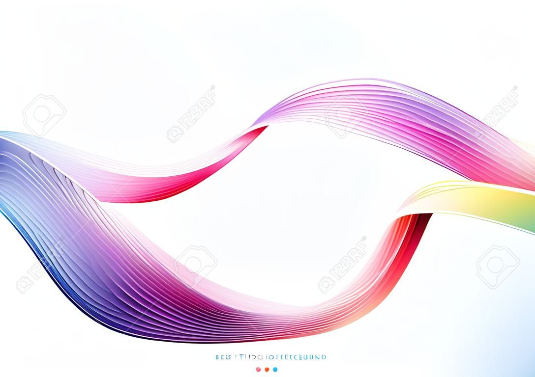 Colorful wave stripe ribbon abstract Background, rainbow concept, vector illustration