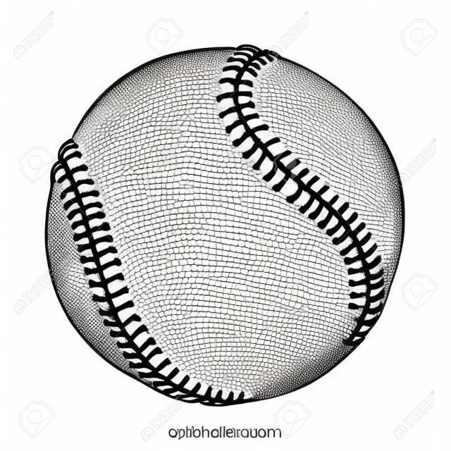 Baseball ręcznie rysować styl vinatge czarno-biały obiekt clipart na białym tle