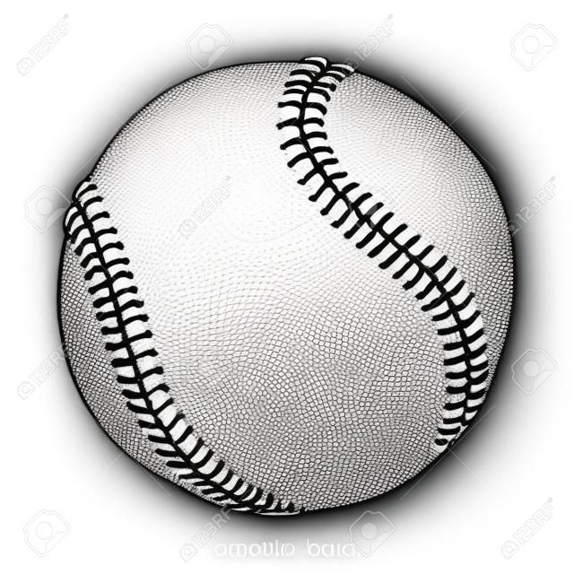 Baseball ręcznie rysować styl vinatge czarno-biały obiekt clipart na białym tle