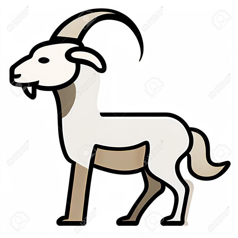 Illustration vectorielle de chèvre dans la conception de couleur de ligne