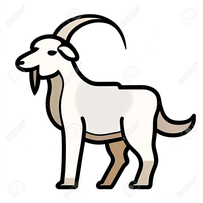 Illustration vectorielle de chèvre dans la conception de couleur de ligne