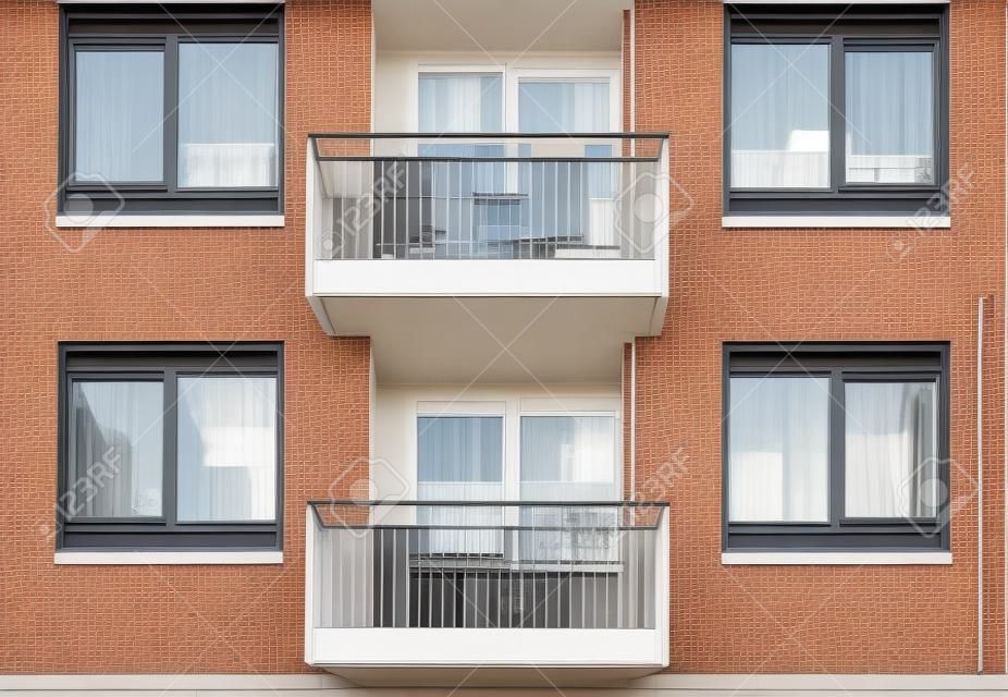 apartments with balconies and windows, new modern dutch architecture