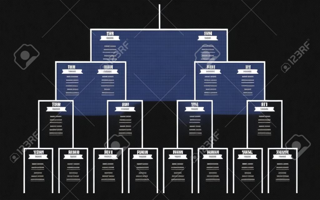 vector of 16 teams tournament bracket templates