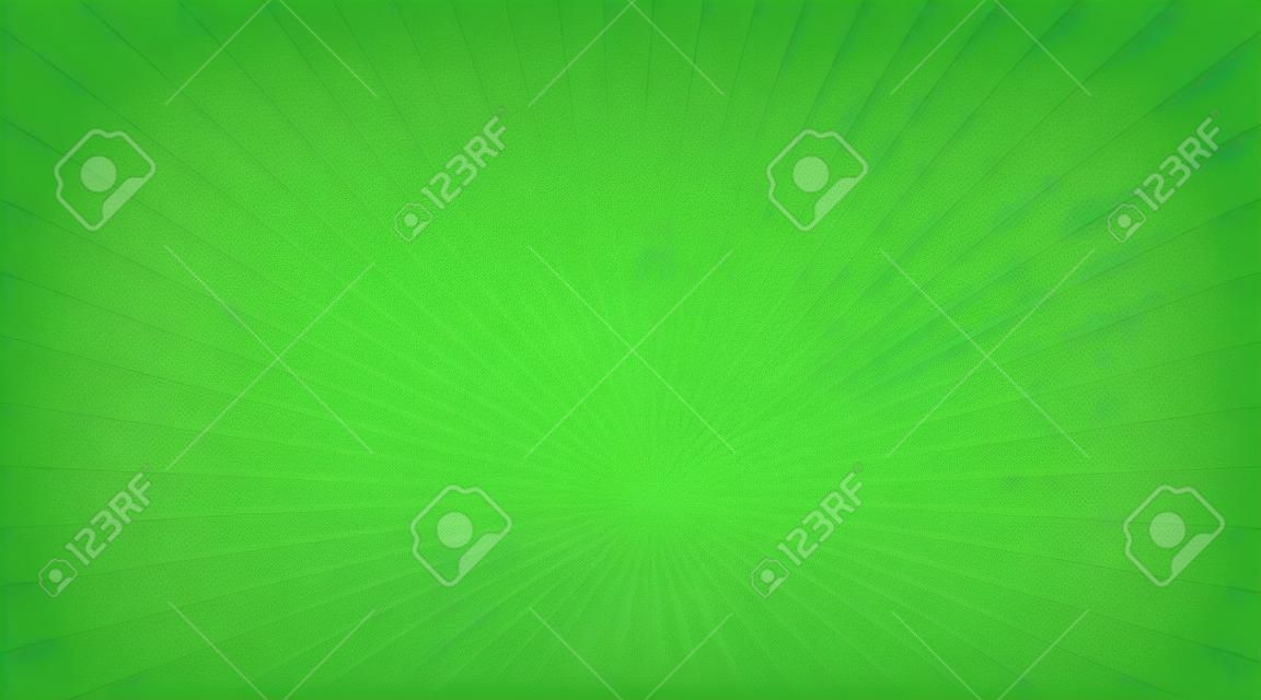 Illustration shiny sunbeams. Bright sunbeams on green background. Abstract bright background