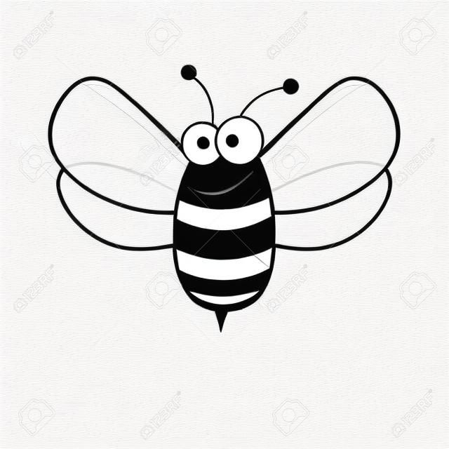 Pszczoła na białym tle. Płaski ikona pszczoły - ilustracji wektorowych.