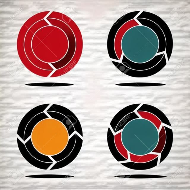 Set of flat circle arrows. Vector illustration. Refresh or reload arrows for infographic.