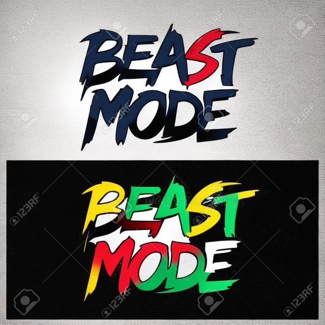 Beast mode hand drawn lettering. Typography t-shirt design. Vector illustration.