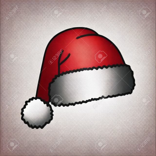 산타 모자-벡터 아이콘입니다. 크리스마스 모자입니다. 빨간 모자. 벡터 일러스트 레이 션 흰색 배경에 고립입니다.